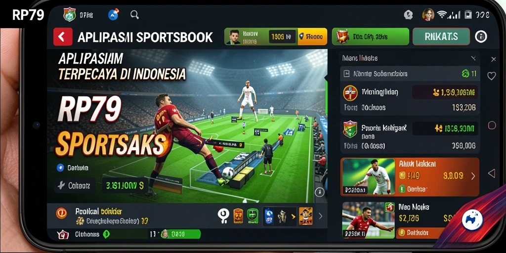 Screenshot gameplay Sportsbook RP79 yang menunjukkan taruhan langsung.